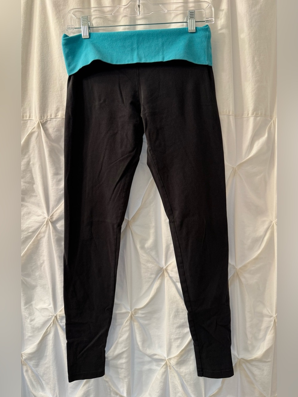 Victoria’s Secret Leggings, Fold-Over Turquoise Waist, Size Small